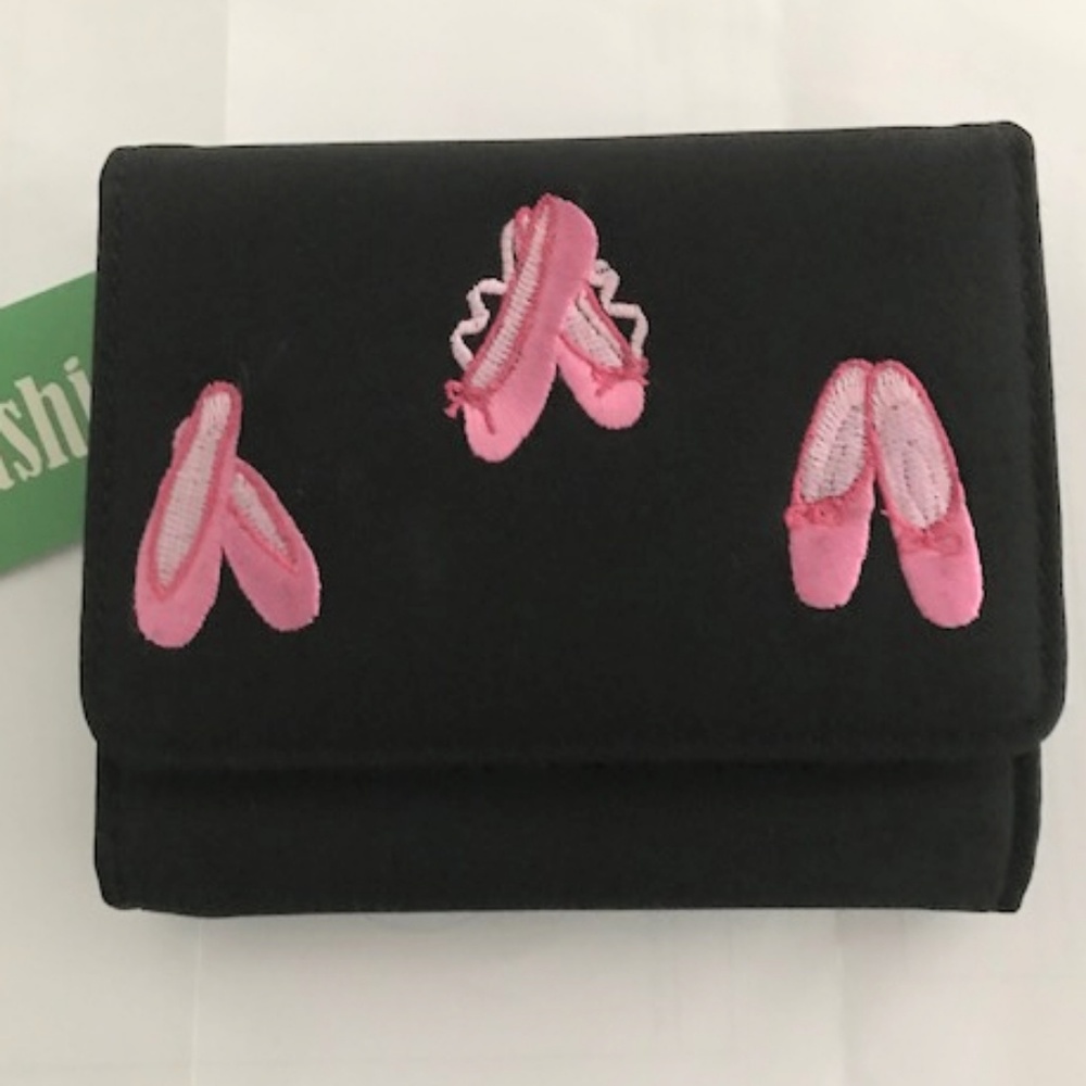 Ballerina Wallet Embroidered Pink Ballet Slippers